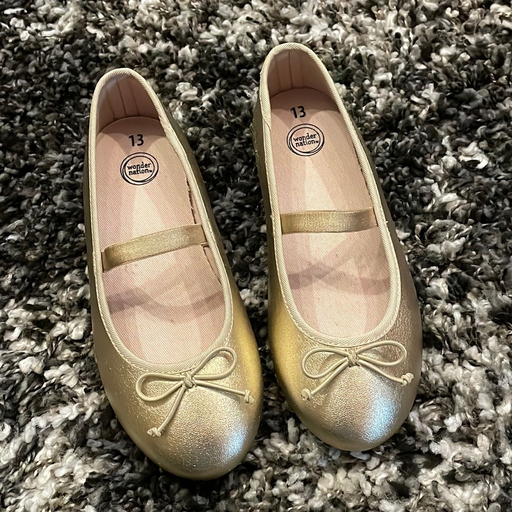 Gold Flat Dress Shoes